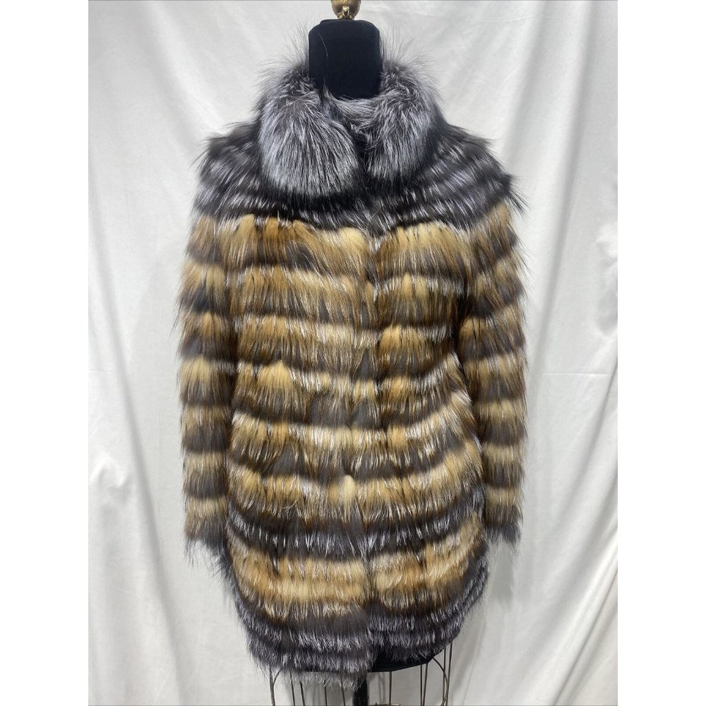 red/silver fox jacket/sweater horizontal design (114000)